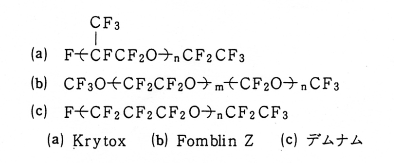 PFPE油の化学構造