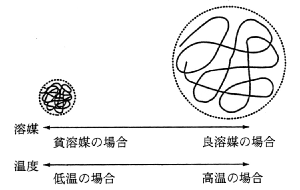 ポリマーの溶解状態（模式図）