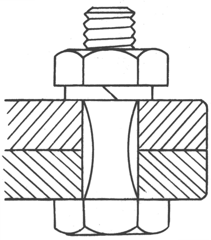 正しいボルトの締め方（下から取り付ける） 