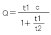 Q=t1q／1+t1/t2