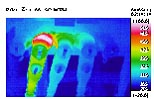 高圧分岐装置異常検知例-熱画像