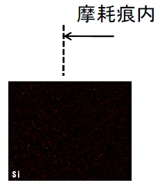 b）AES/摩擦面の化学マッピング（Si）