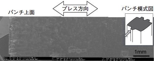 WPC処理を施した金型の10万ショット後の外観（SEM観察）